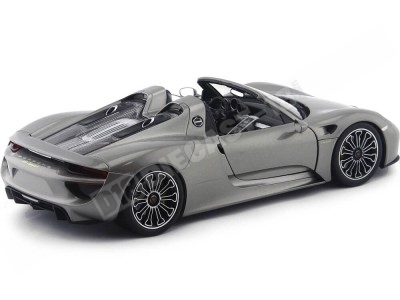 2013 Porsche 918 Spyder Convertible Gris 1:18 Welly 18051 2