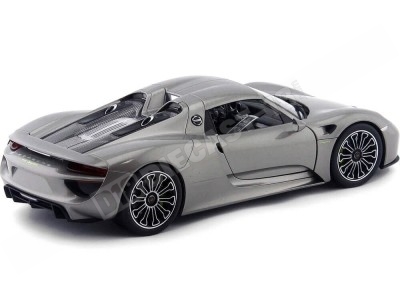 2013 Porsche 918 Spyder Hard-Top Gris 1:18 Welly 18051 2