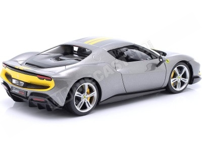 2022 Ferrari 296 GTB Assetto Fiorano Gris/Amarillo 1:18 Bburago 16017 2