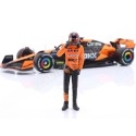 Réplica McLaren MCL38 Miami GP y figura Lando Norris F1 - 1:24 Bburago