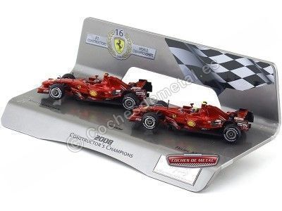 Cochesdemetal.es 2008 Set Ferrari F1 Team "Mundial de constructores" 1:43 Hot Wheels L8784 2