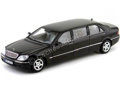 Cochesdemetal.es 2000 Mercedes-Benz S Class 600 Pullman Negro Metalizado 1:18 Sun Star 4111