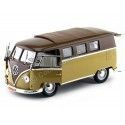 Cochesdemetal.es 1962 Volkswagen Microbus Combi Type 2 T1 Marron-Gold 1:18 Lucky Diecast 92328