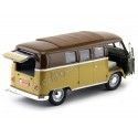 Cochesdemetal.es 1962 Volkswagen Microbus Combi Type 2 T1 Marron-Gold 1:18 Lucky Diecast 92328