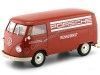 Cochesdemetal.es 1963 Volkswagen T1 Microbus Panel Van "Servicio Porsche" Rojo 1:18 Welly 18053