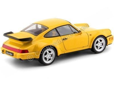 Cochesdemetal.es 1988 Porsche 911 (964) Turbo Coupe Amarillo 1:18 Welly 18026 2