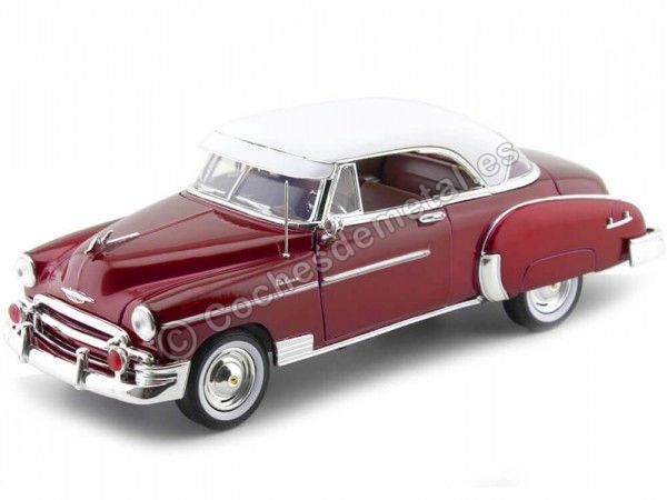 Cochesdemetal.es 1950 Chevrolet Bel Air Hard Top Granate/Blanco 1:18 Motor Max 73111