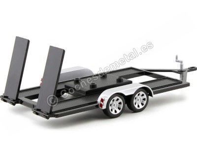 Cochesdemetal.es Remolque de Dos Ejes para coches a Escala 1:18 Motor Max 76009 2