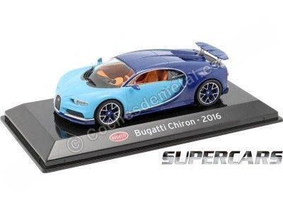 Cochesdemetal.es 2016 Bugatti Chiron "SuperCars" Cian/Azul 1:43 Editorial Salvat SC05