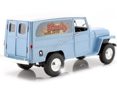 Cochesdemetal.es 1955 Jeep Willys Station Wagon Azul Claro 1:18 Road Signature 92858 2