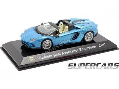 Cochesdemetal.es 2017 Lamborghini Aventador S Roadster "SuperCars" Azul 1:43 Editorial Salvat SC15